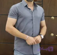 پیراهن دوشین مردانه دکمه مخفی رنگ طوسی خاص