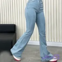 شلوار لی زنانه دمپا گشاد فول کش سایز بزرگ