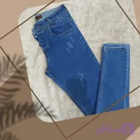 شلوار جین مردانه رنگ ابی دریایی مدل اسکینی