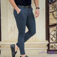 شلوار کتان مردانه اسپرت رنگ نوک مدادی