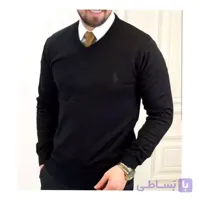 ژاکت مردانه یقه هفت رنگ مشکی