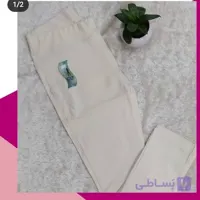 شلوار کتان بنگال زنانه راسته رنگ کرم