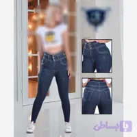 شلوار لی زنانه گن دار رنگ آبی