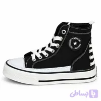 کتونی ساقدار مشکی سفید طرح آلستار کد 012