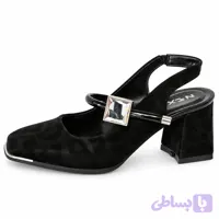 کفش پاشنه‌دار مشکی پلنگی کد 022