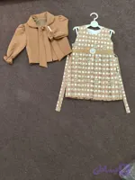کت سارافون دخترانه آستین عروسکی قهوه ای خوشرنگ
