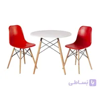 میز و صندلی غذاخوری کافه رستورانی نشکن ۲نفره پایه چوبی