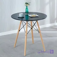 میز غذاخوری صفحه ام دی اف روکش وکیوم پایه ایفلی قطر85