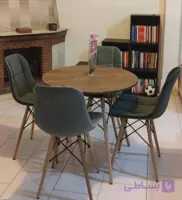 میز و صندلی غذاخوری صندلی پارچه‌ای مازراتی میز ایفلی چهار نفره