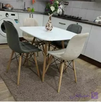 میز و صندلی ناهارخوری غذاخوری رستورانی پارچه دوزی چهار نفره کم جا