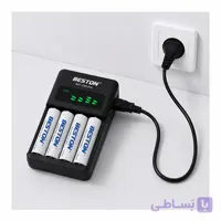 پک باتری شارژی قلمی و شارژر بستون مدل BST-C9012WL