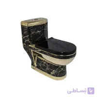 توالت فرنگی کوتینگ مشکی طلایی مدل 002