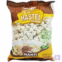 پاستا مانتی هاستل 250 گرمی حاوی سویا و گوشت چرخ کرده