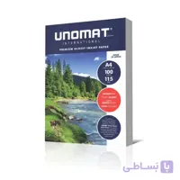 کاغذ عکس ۱۳۵ گرم A4 یونومات بسته ۱۰۰ برگی