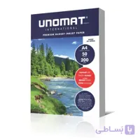 کاغذ عکس ۱۶۰ گرم A4 یونومات بسته ۵۰ عددی