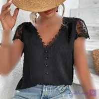 بلوز زنانه برند shein مدل  آستین دانتل
