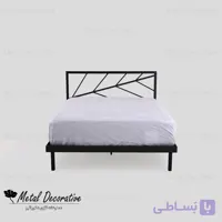 تخت خواب فلزی ساده با تاج طرح برگ