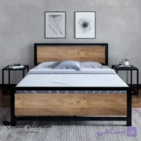 تخت خواب چوب و فلز مدرن