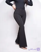 شلوار کرپ دمپا گشاد مشکی تا سایز بزرگ