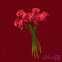 دسته گل رز باکارا مصنوعی 10 عددی رنگ قرمز مدل bakara کد 89
