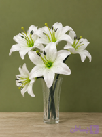 گل لیلیوم مصنوعی دسته 10 عددی مدل lilium کد 175