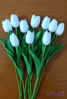 گل لاله مصنوعی لمسی 1 عددی رنگ سفید مدل laleh کد 1