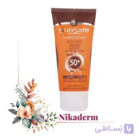 کرم ضدآفتاب و ضدچروک سان سیف SPF50 بدون رنگ محافظت دو ساعته حجم 50 میلی‌لیتر