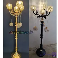 آباژور ایستاده نگینی چهار شعله فروزان