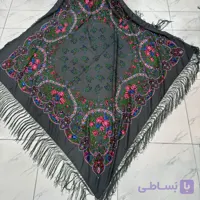 روسری نخی ترکمن قواره بزرگ کد 1659 وارداتی ترکیه ریشه دستباف چهار فصل