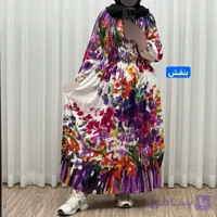 پیراهن ساحلی آبرنگی کریشه فری سایز زنانه آستین بلند تا سایز 54 مناسب چهارفصل شیک و راحت بدون بدن نما