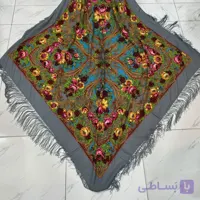 روسری نخی ترکمن ترک قواره بزرگ ریشه دستباف کد 1651