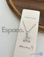 گردنبند استیل دم وال مرواریدی کد A121