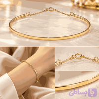 بنگل طلا ۱۸ عیار دستبند زنانه آینه ای زنجیری