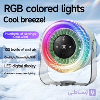 فن رومیزی شارژی SP 001 مجهز به نورپردازی RGB و تایمر
