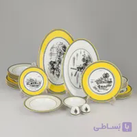 سرویس غذاخوری 28 پارچه 6 نفر چینی زرین ایران مدل ایتالیا اف فلورانس درجه عالی