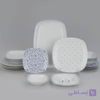 سرویس غذاخوری 27 پارچه 6 نفر چینی زرین ایران مدل کواترو ورنیکا درجه عالی