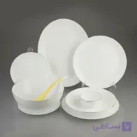 سرویس غذاخوری ۲۶ پارچه مدل گرد مدل لب طلا ماکرویوی با ۶ ماه ضمانت پاک نشدن لب طلا