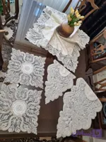 ست ۵ تیکه رانر و رومیزی طرح الماس