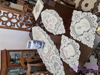 ست رومیزی ۵ تیکه مخمل دانتل