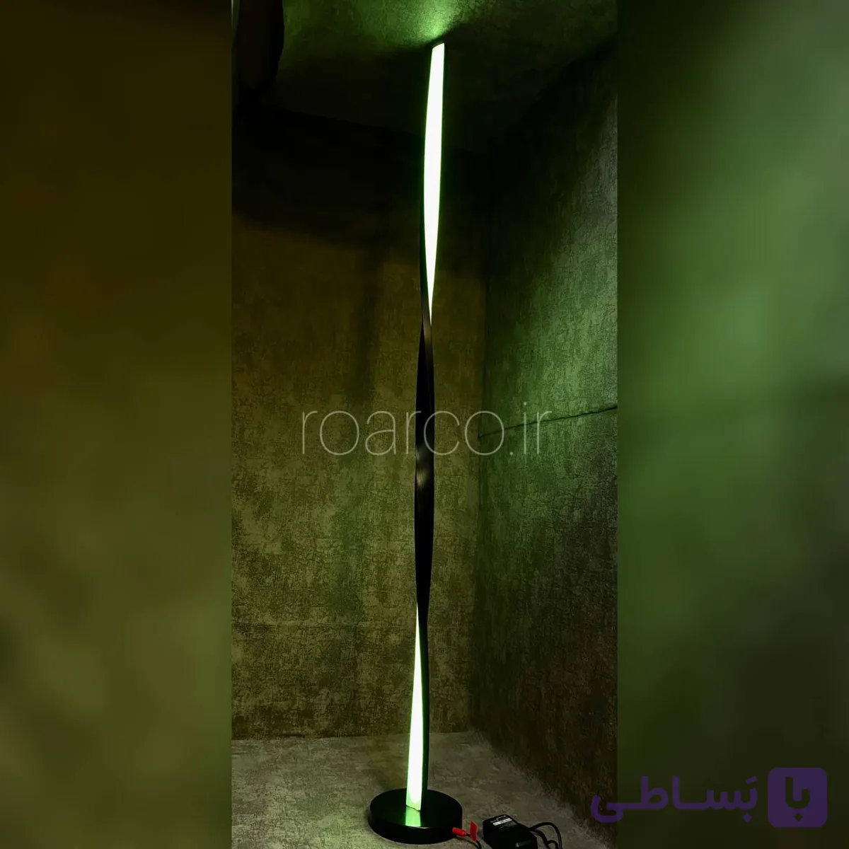چراغ خواب آباژور مدرن کرنر لایت مدل مار پیچ هوشمند نور سه حالته ریموت دار کد508 برندhoorlight