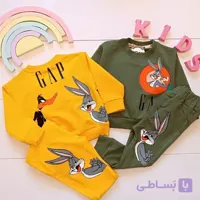ست بلوز و شلوار دخترانه و پسرانه طرح بانی خرگوشه اسپرت جنس نخ پنبه درجه 1