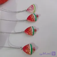 گردنبند یلدایی رزین و استیل طرح هندونه