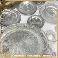 سرویس ۳۳ پارچه بلور نوری تازه مدل سولو لب ساده  | مقاوم و نشکن | شش نفره