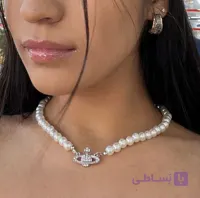 گردنبند چوکر مرواریدی پلاک ویووین وست وود