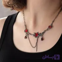 گردنبند پینترستی سنگ قرمز