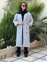 پالتو بلند۶دکمه جیب کاربردی آسترکشی شده جنس فوترجناقی
