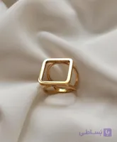 انگشتر زنانه رنگ ثابت مدل مربع تو خالی