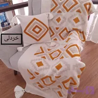 شال مبل پانچدوزی خردلی