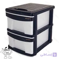دراور پلاستیکی چرخدار دو طبقه بزرگ مدل X02