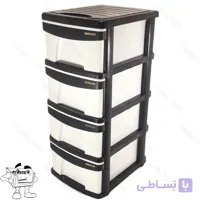 دراور پلاستیکی چرخدار چهار کشو بزرگ مدل X04